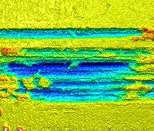 3D image of Fretting test wear mark by Rtec Instruments Fretting Tester