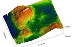Abrasive surface profilometer image using Rtec profilometer