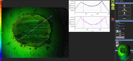 Ball scar image using 3D microscope from Rtec Instruments