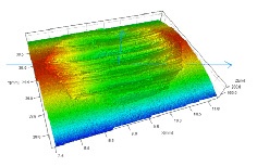 wear scar image using optical 3d microscope