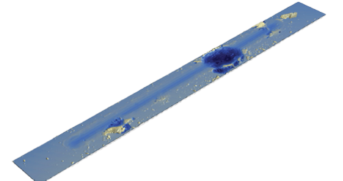 Chipping failure of the tempered glass on the wear track for sample C