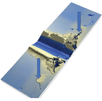 Cohesion failure in the coating