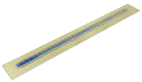 Wear track on sample A after 300 cycles