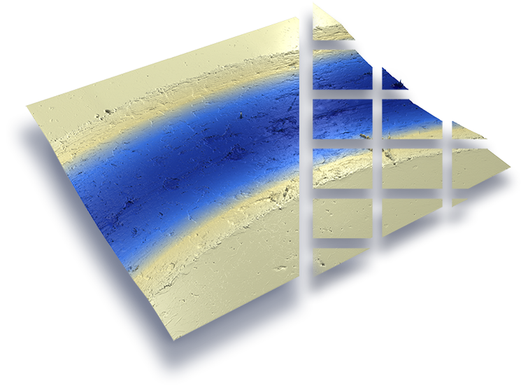 coating failure data with automatic stitching using Rtec-Instruments UP-3000 profiler