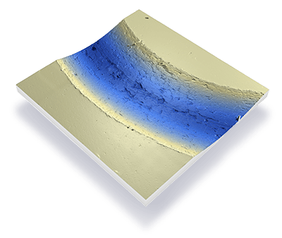 3D view of fretting tribology of a surface