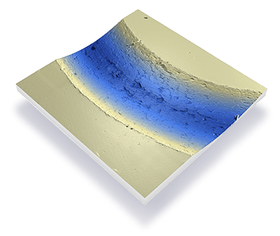 3D-wear-Tribology-view-of-the-surface 3D view of fretting tribology of a surface