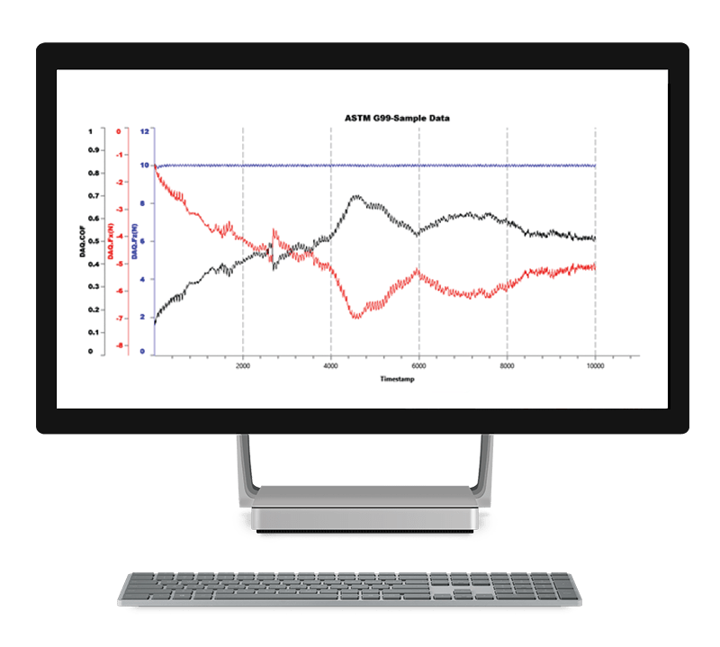 ASTM G99-17 pin-on-disk-wear test data summary