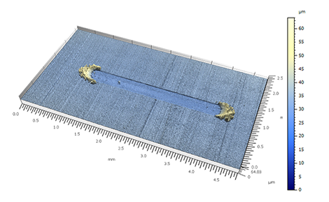 電気コネクタのフレッティング摩耗 3Dデータ画像