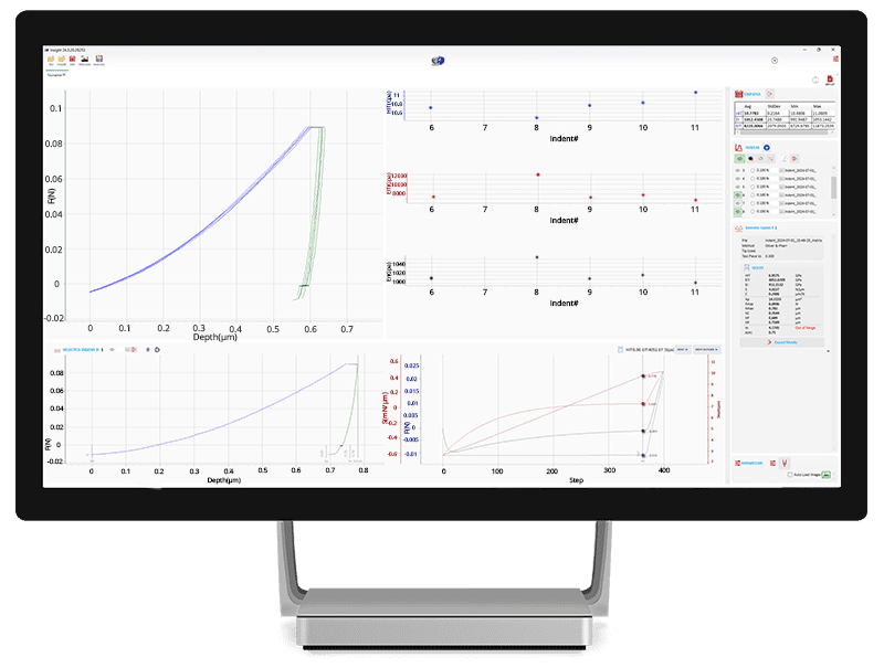 nanoindentation software analysis by Rtec-Instruments SMT-2000 Nanoindenter